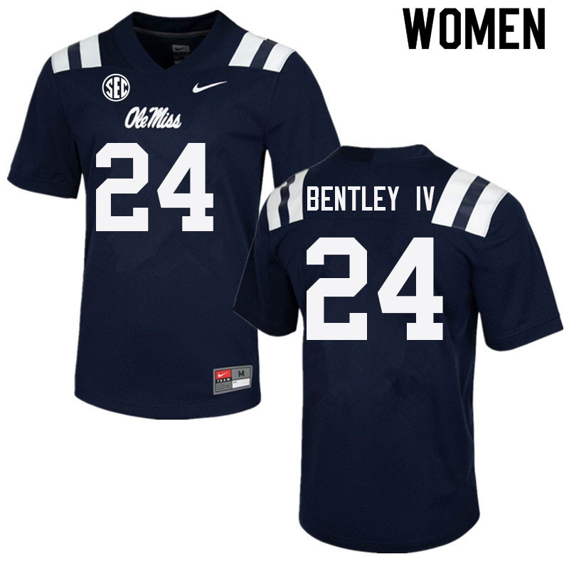 Ulysses Bentley IV Ole Miss Rebels NCAA Women's Navy #24 Stitched Limited College Football Jersey FQX3158QJ